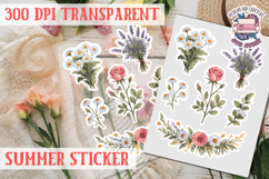 Summer sticker Cute flowers Love Picnic Beach Spring Product Image 1