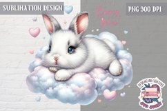 Cute Animal Easter BABY Sublimation Design PNG Spring Bunny Product Image 1
