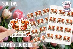 Love sticker Sheet Valentine Day Cute Animals Quote PNG Product Image 1