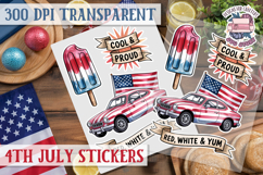 4th July sticker sheet USA Scrapbook PNG Independent Day Product Image 1
