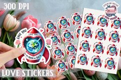 Love sticker Sheet Valentine Day Love You to the moon Product Image 1