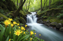 Waterfall Forest Background Product Image 1