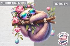 Cute Easter Animal Sublimation Design PNG Spring Eggs Bunny Product Image 1