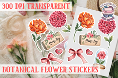Flowers sticker sheet Spring Botanical Summer Scrapbook PNG Product Image 1