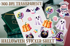 Halloween sticker sheet Creepy Scrapbook PNG Funny Skulls Product Image 1