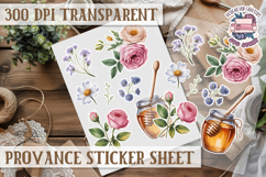 Cozy sticker sheet Flowers Scrapbook PNG Provence Product Image 1