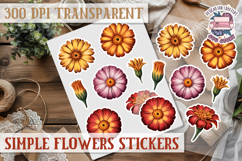 Summer Flowers sticker Scrapbook PNG Botanical Beach Product Image 1