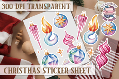 Christmas Watercolor Sticker Sheet Winter Cute Holiday PNG Product Image 1