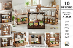 3D Kitchen Organizers Bundle Laser cut. Kitchen Decor SVG Product Image 1