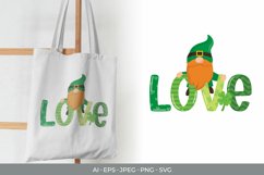 St. Patrick's Day Gnome with Love Text and Four-Leaf Clover Product Image 1