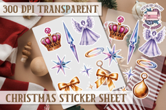 Christmas Watercolor Sticker Sheet Winter Cute Holiday PNG Product Image 1
