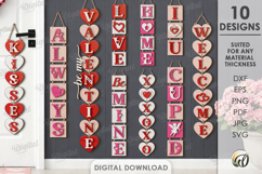 Valentine Front Door Signs Bundle Laser Cut. Door Sign SVG Product Image 1