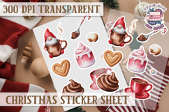 Christmas Watercolor Sticker Sheet Winter Cute Holiday PNG Product Image 1