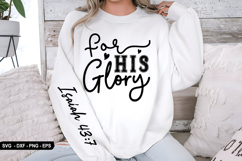 For His Glory - Christian Sleeve T-Shirt Design Product Image 3