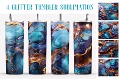 Glitter Tumbler Sublimation. Blue Marble Tumbler Designs Product Image 1