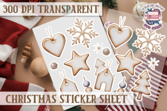 Christmas Watercolor Sticker Sheet Winter Cute Holiday PNG Product Image 1