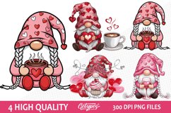 Valentine Gnome Sublimation Clipart - High Quality Design Product Image 1