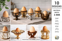 Egg Holders Bundle Laser Cut. Egg Stand. Easter Decor SVG Product Image 1