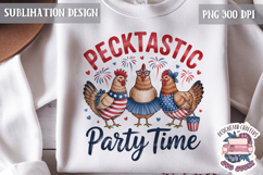 4th of July PNG Sublimation Chicken USA Patriotic Cluck Product Image 1