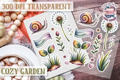 Cozy Garden sticker sheet Flowers Botanical PNG Cute Product Image 1