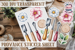 Cozy sticker sheet Flowers Scrapbook PNG Provence Product Image 1