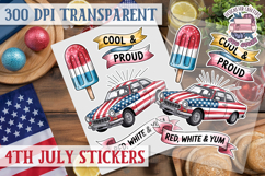4th July sticker sheet USA Scrapbook PNG Independent Day Product Image 1