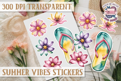 Summer sticker sheet Scrapbook PNG Flowers Vibe Fruits Product Image 1