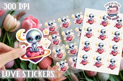 Love sticker Sheet Valentine Day Love You to the moon Product Image 1