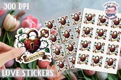 Love sticker Sheet Valentine Day Lovers Gothic Skull PNG Product Image 1