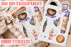 Boho sticker sheet Summer Scrapbook PNG Hippie Free Product Image 1