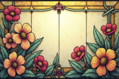 Vibrant Orange and Red Flowers Background Wallpaper Product Image 1