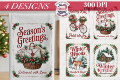 Christmas Vintage Quote Clipart PNG Sublimation 4 Design Product Image 1