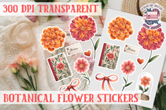 Flowers sticker sheet Spring Botanical Summer Scrapbook PNG Product Image 1