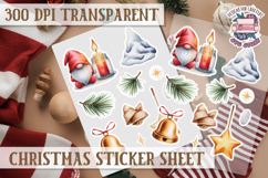 Christmas Watercolor Sticker Sheet Winter Cute Holiday PNG Product Image 1