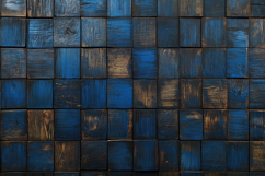 Blue Wooden Cubes Background Wallpaper Product Image 1
