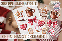 Christmas Watercolor Sticker Sheet Winter Cute Holiday PNG Product Image 1