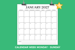 2027 Square Monday to Sunday 12 x 12 Inch Serif Calendar Product Image 1