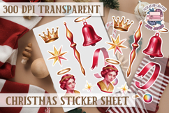 Christmas Watercolor Sticker Sheet Winter Cute Holiday PNG Product Image 1