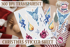 Christmas Watercolor Sticker Sheet Winter Cute Holiday PNG Product Image 1