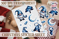 Christmas Watercolor Sticker Sheet Winter Cute Holiday PNG Product Image 1