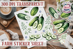 Farm sticker sheet Harvest Scrapbook PNG Vegetables Cozy Product Image 1