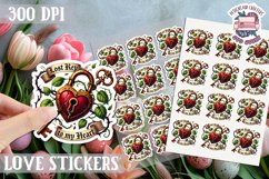 Love sticker Sheet Valentine Day Lovers Gothic Skull PNG Product Image 1