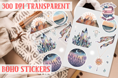 Boho sticker sheet Summer Scrapbook PNG Hippie Free Product Image 1