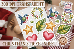 Christmas Sticker Sheet Watercolor Winter Holiday PNG Product Image 1