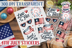 4th July sticker sheet USA Scrapbook PNG Independent Day Product Image 1