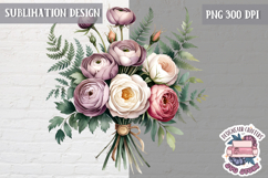 Spring Flowers Sublimation design Wreath Bouquet Watercolor Product Image 1