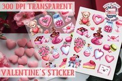 Love sticker Sheet Valentine Day Lovers Funny Heart PNG Product Image 1
