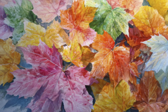 Colorful Autumn Leaves Background Product Image 1