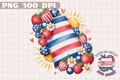 4th of July PNG Sublimation Strawberry berries Patriotic Product Image 1