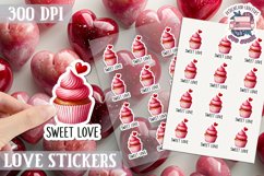 Love sticker Sheet Valentine Day Sign Lettering PNG 14 feb Product Image 1